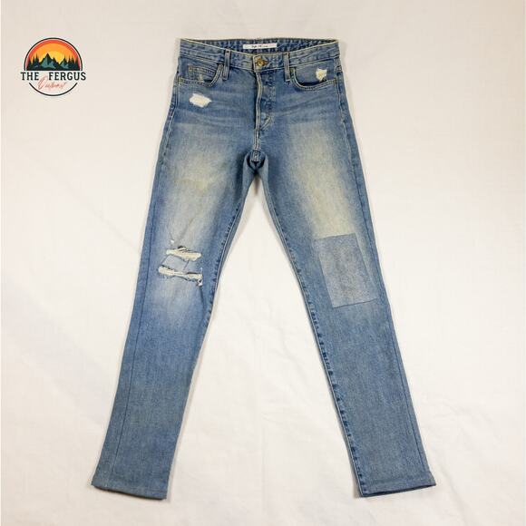 Taylor Hill Joes Jeans Med Wash Distressed High Rise Straight Women Size W27 - Picture 2 of 16